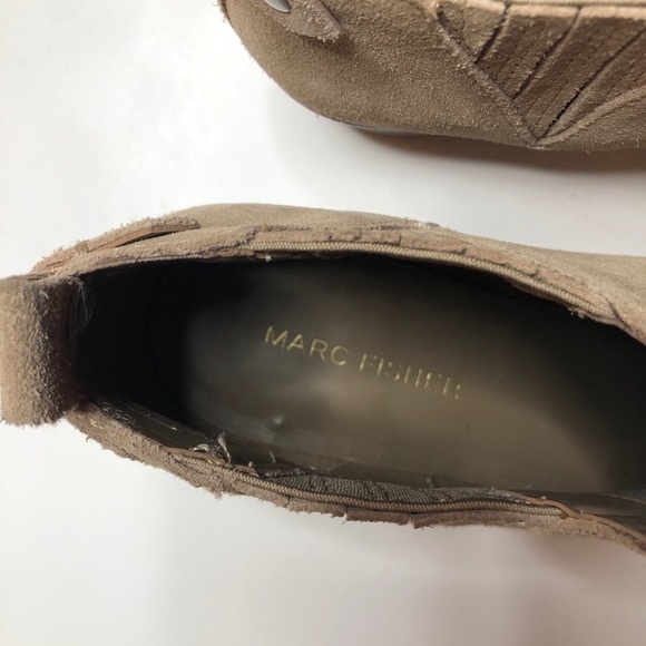 Marc Fisher Low Cut Ankle Booties Suede Tan 6.5 - Picture 5 of 7